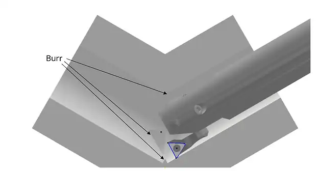 Evitare l'intersezione di fori perforati e alesati.