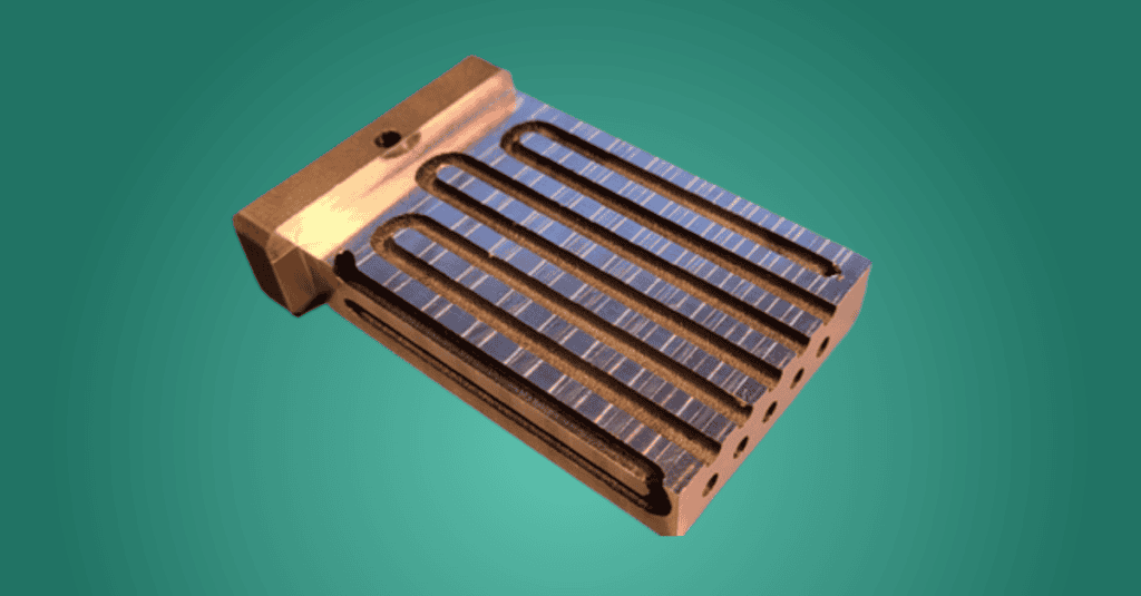 3D-printed CuCrZr cooling block with internal channels