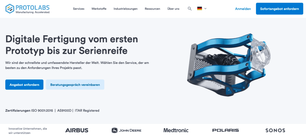 Protolabs Platform Screenshot