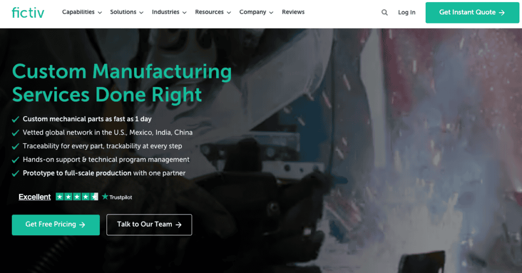 Fictiv Platform Screenshot