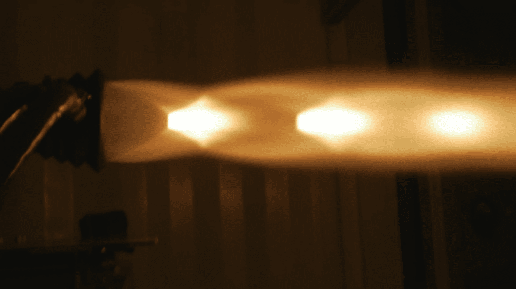 andromach space rocket engine hot-fire test mach diamonds